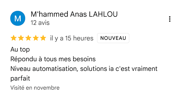 Avis client Anas