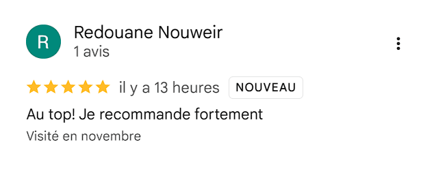 Avis client Redouane