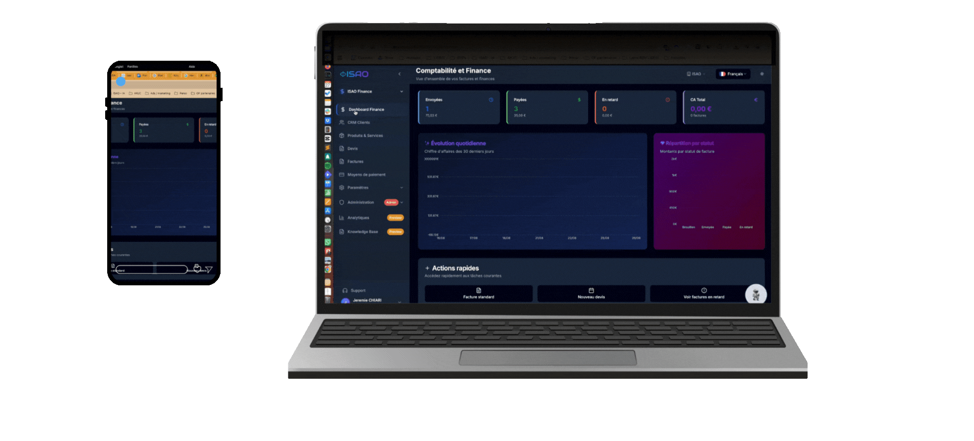 Dashboard ISAO - Interface de facturation